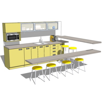 现代橱柜su模型