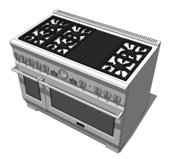 现代炉灶烤箱su模型