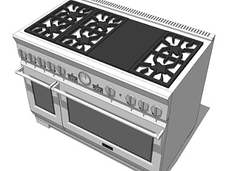 现代炉灶烤箱su模型
