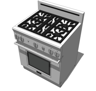 现代炉灶烤箱su模型