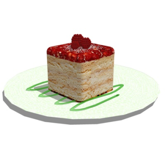 现代蛋糕su模型