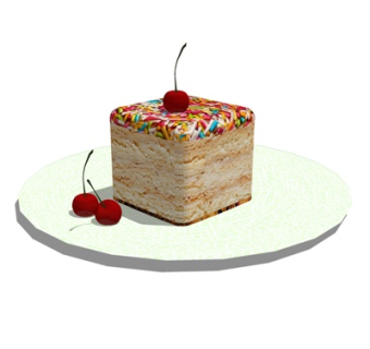 现代蛋糕su模型