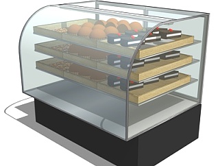 现代食品展示柜su模型