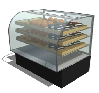 现代食品展示柜su模型