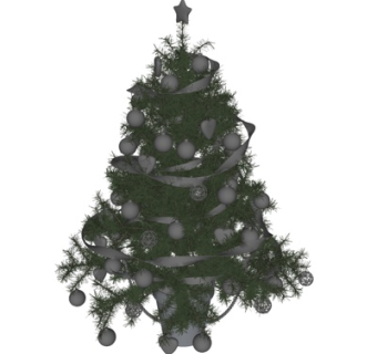 现代圣诞树su模型