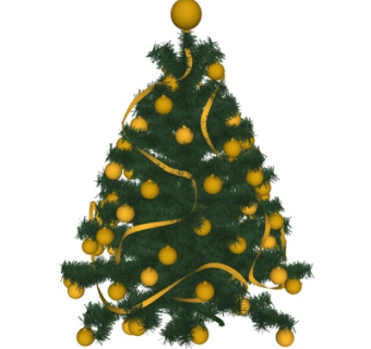 现代圣诞树su模型