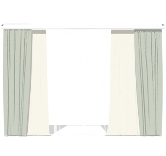 现代窗帘su模型