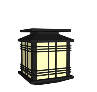 新中式装饰灯su模型