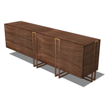 新中式电视柜su模型