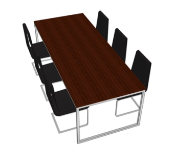 现代餐桌椅su模型