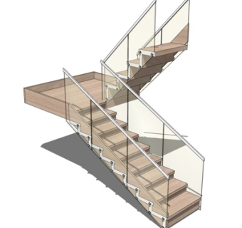 新中式楼梯su模型