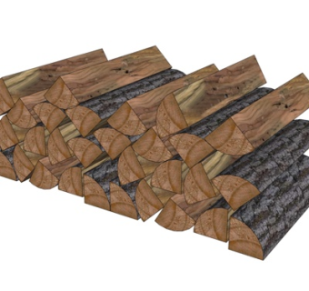 现代木材su模型