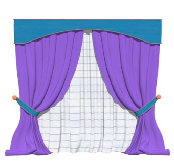 现代窗帘su模型