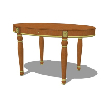 美式餐桌su模型