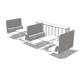 现代餐桌椅su模型