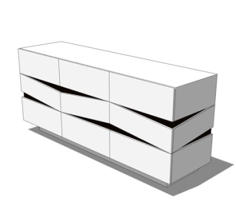 现代端景柜su模型