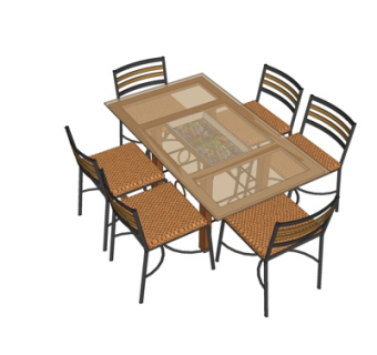 现代餐桌椅su模型