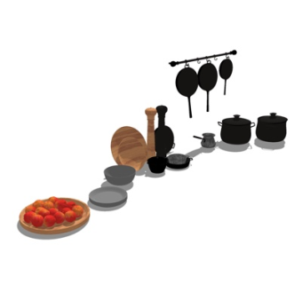 现代厨房器具su模型