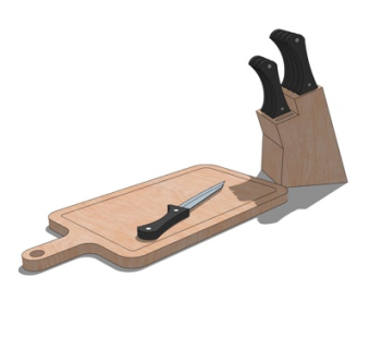 现代刀具su模型