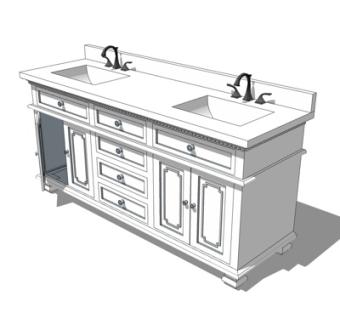 欧式台盆su模型