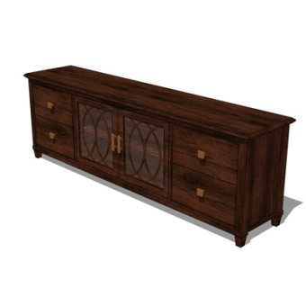 欧式电视柜su模型