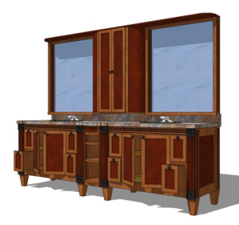 中式台盆su模型