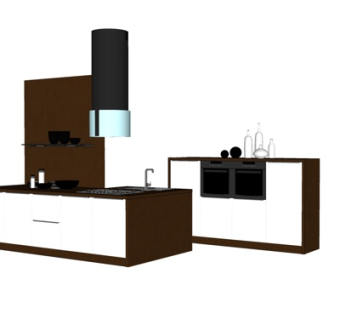 现代橱柜su模型