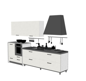 现代橱柜su模型