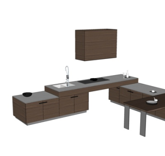 现代橱柜su模型