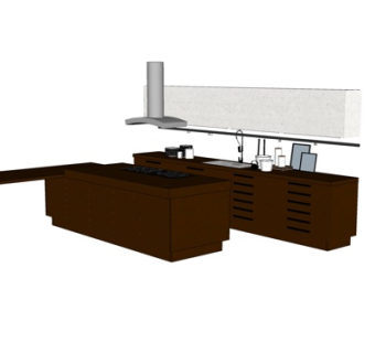 现代橱柜su模型