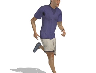 现代跑步男性su模型