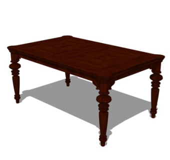 欧式餐桌su模型