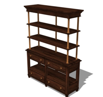 欧式书柜su模型