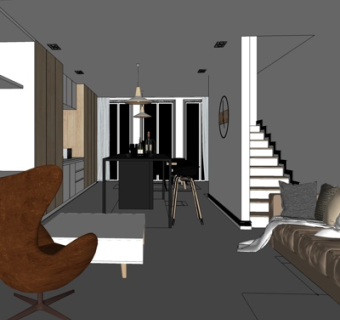 现代客厅su模型