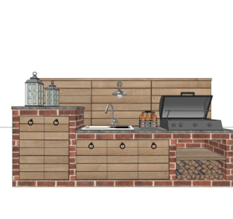 美式橱柜su模型