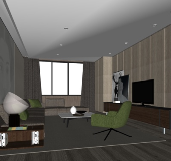 现代客厅su模型