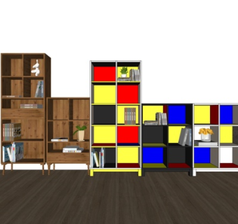 现代装饰柜su模型