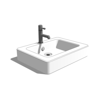 现代洗手盆su模型