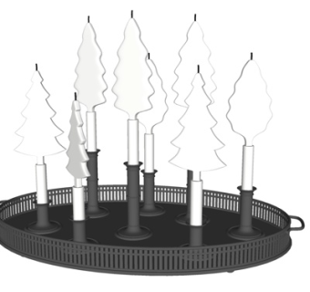 现代烛台灯su模型