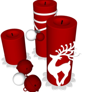 现代烛台灯su模型