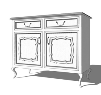 欧式装饰柜su模型
