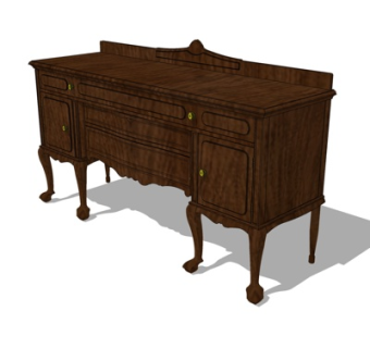 欧式装饰柜su模型