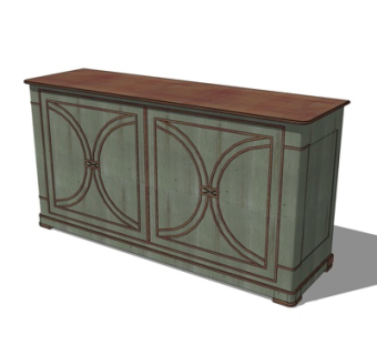 欧式装饰柜su模型