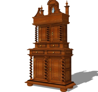 欧式装饰柜su模型
