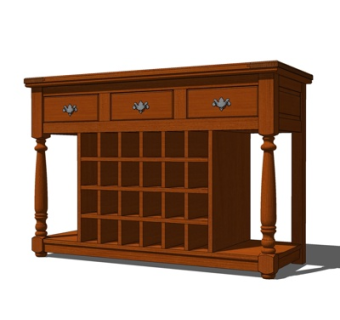欧式酒柜su模型