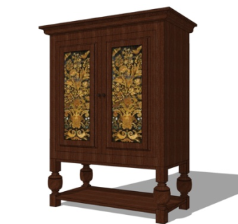 欧式装饰柜su模型