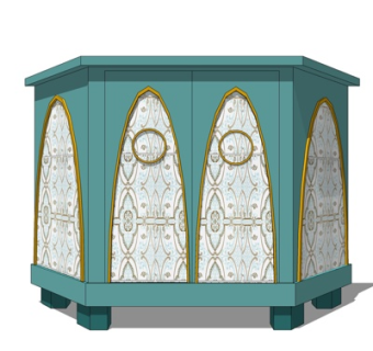 欧式装饰柜su模型