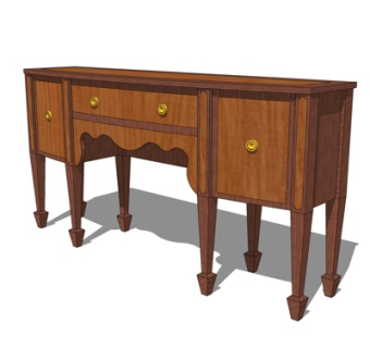 欧式装饰柜su模型