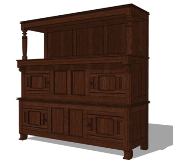 欧式装饰柜su模型