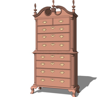 欧式装饰柜su模型